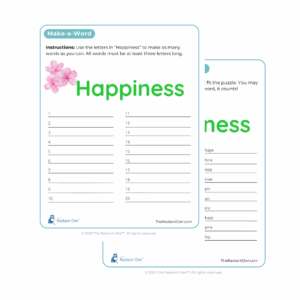 Happiness Make-a-Word Puzzle (Download)